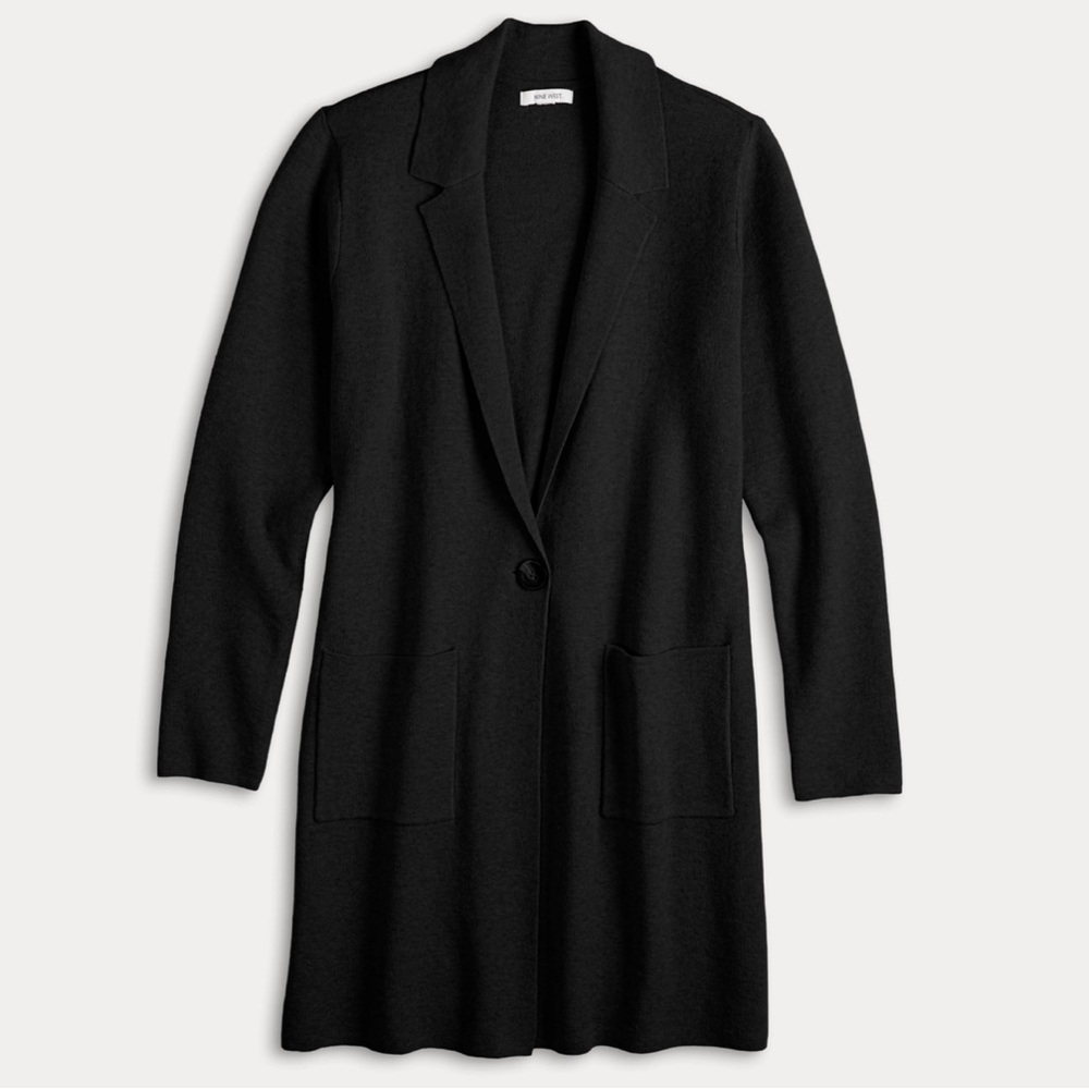 Nine West Elegant Black Coatigan Sweater